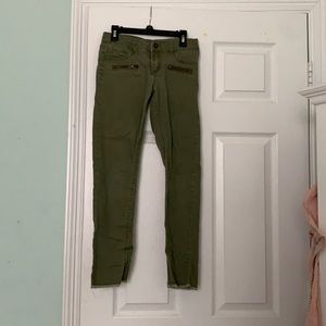 Olive green skinny jeans